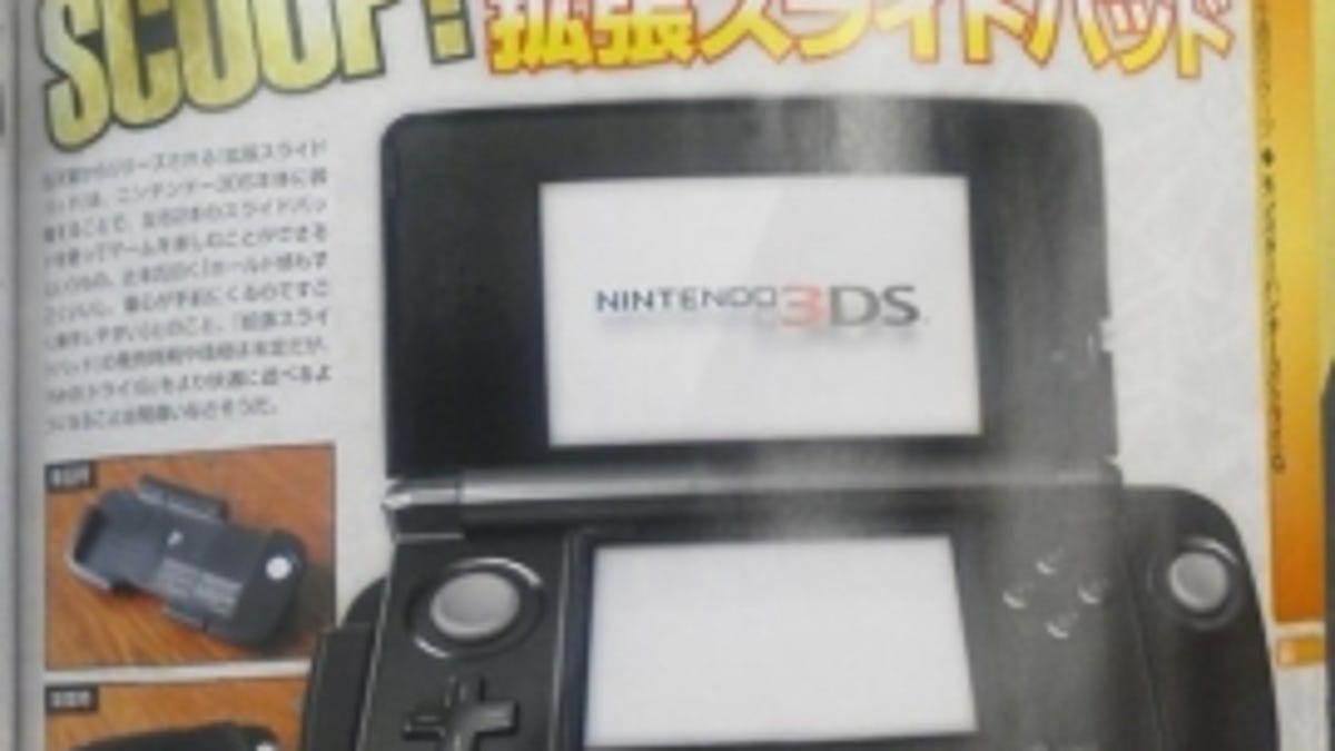 A Nintendo 3DS  with the upcoming Circle Pad.
