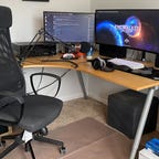 Office Chair in front of gaming computer