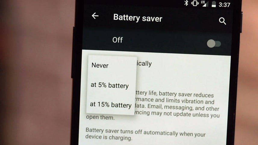 Enable battery saver on Android 5.0 Lollipop