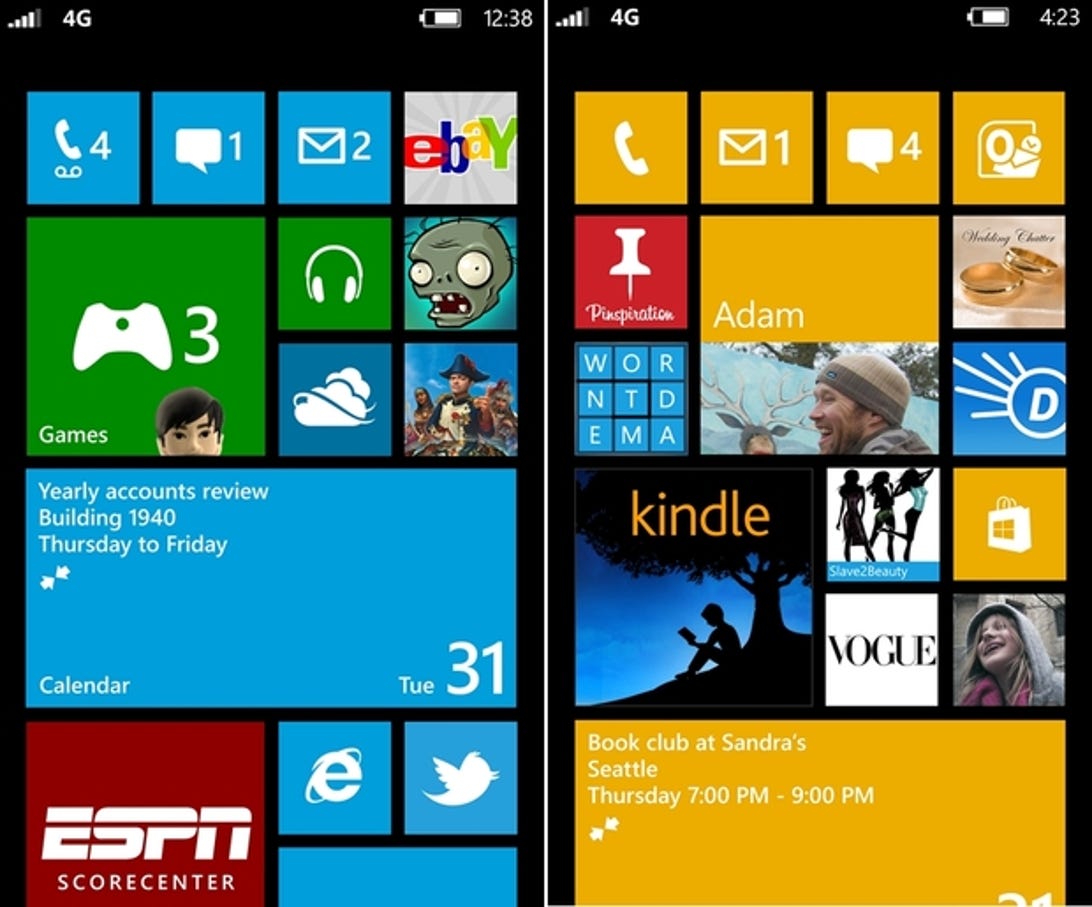 Windows Phone 8 update home screen