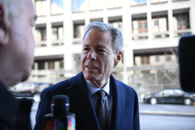 Time Warner CEO Jeff Bewkes arrives for opening statements back on March 22. 