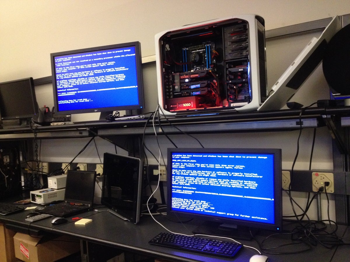 Origin (far left, partially obscured), and Digital Storm (top right) both had similar blue screen issues.