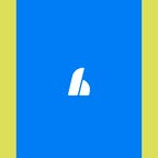 screenshot of blue and white hiatus app logo on phone against yellow backdrop