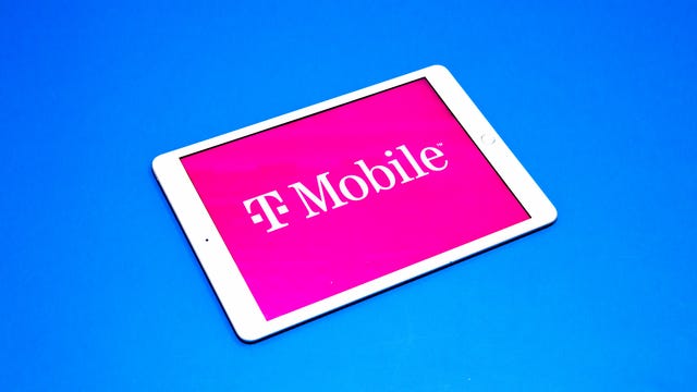 T Mobile wireless logo on an iPad