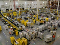 <p>At an Amazon warehouse in Robbinsville, New Jersey.</p>