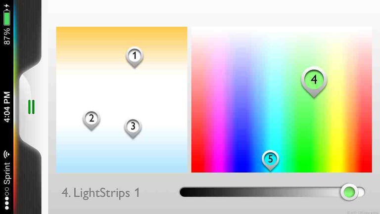 You can program the LightStrips (pin 4) to display one of 16.5 million colors.