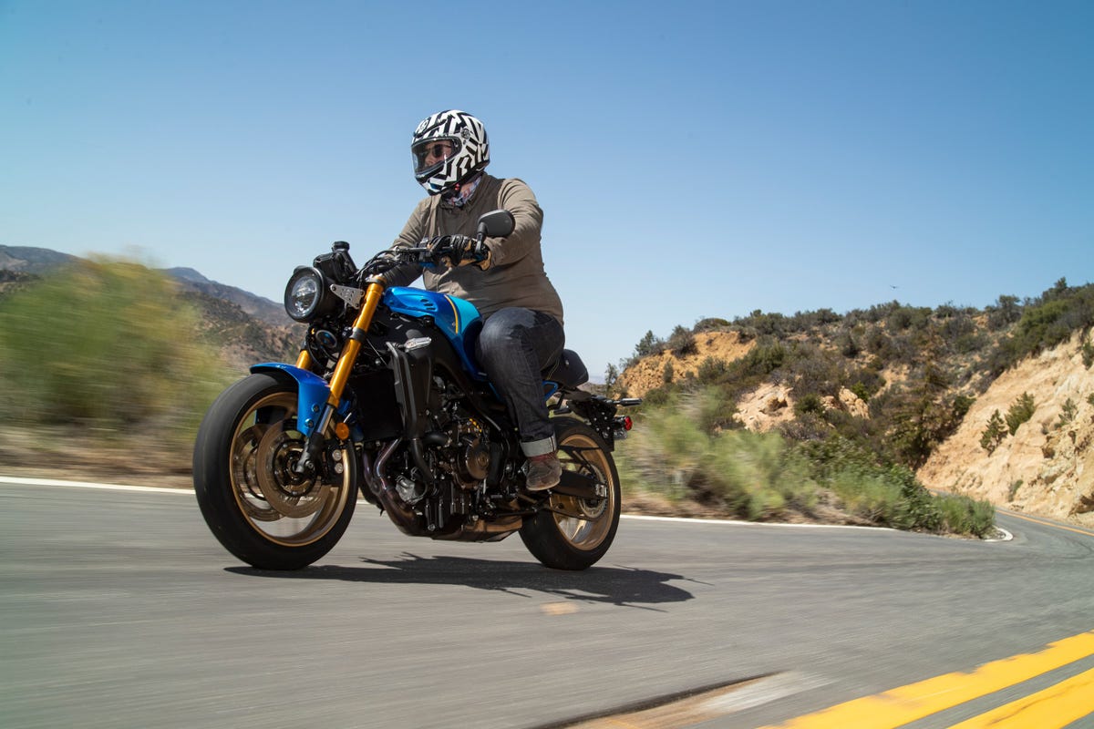 2022 Yamaha XSR 900 on a canyon road