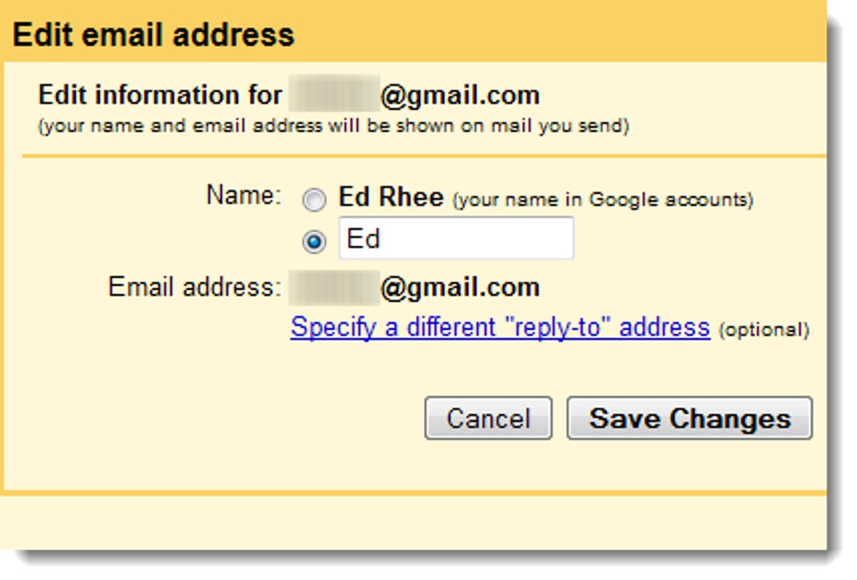 Change Gmail name