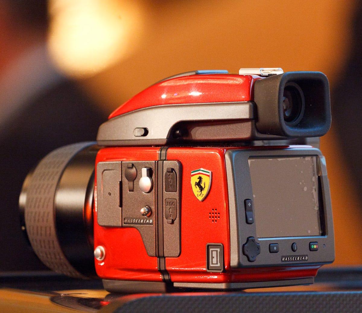 Hasselblad, a high-end camera maker on the mend after rough and unprofitable years, showed off this one of 499 special Ferrari-branded H4D medium-format cameras at the Photokina show in 2010.