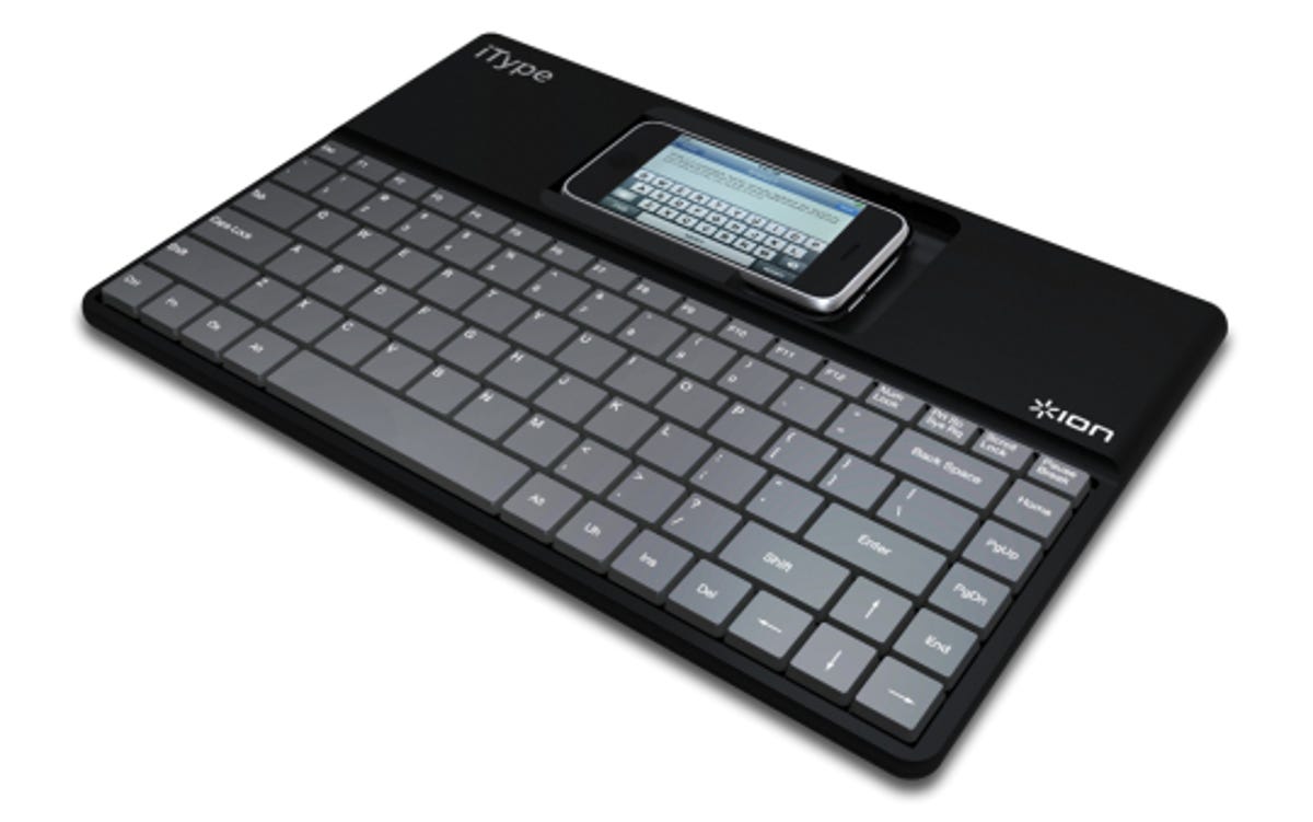 Photo of the Ion iType keyboard for the Apple iPod Touch and iPhone.