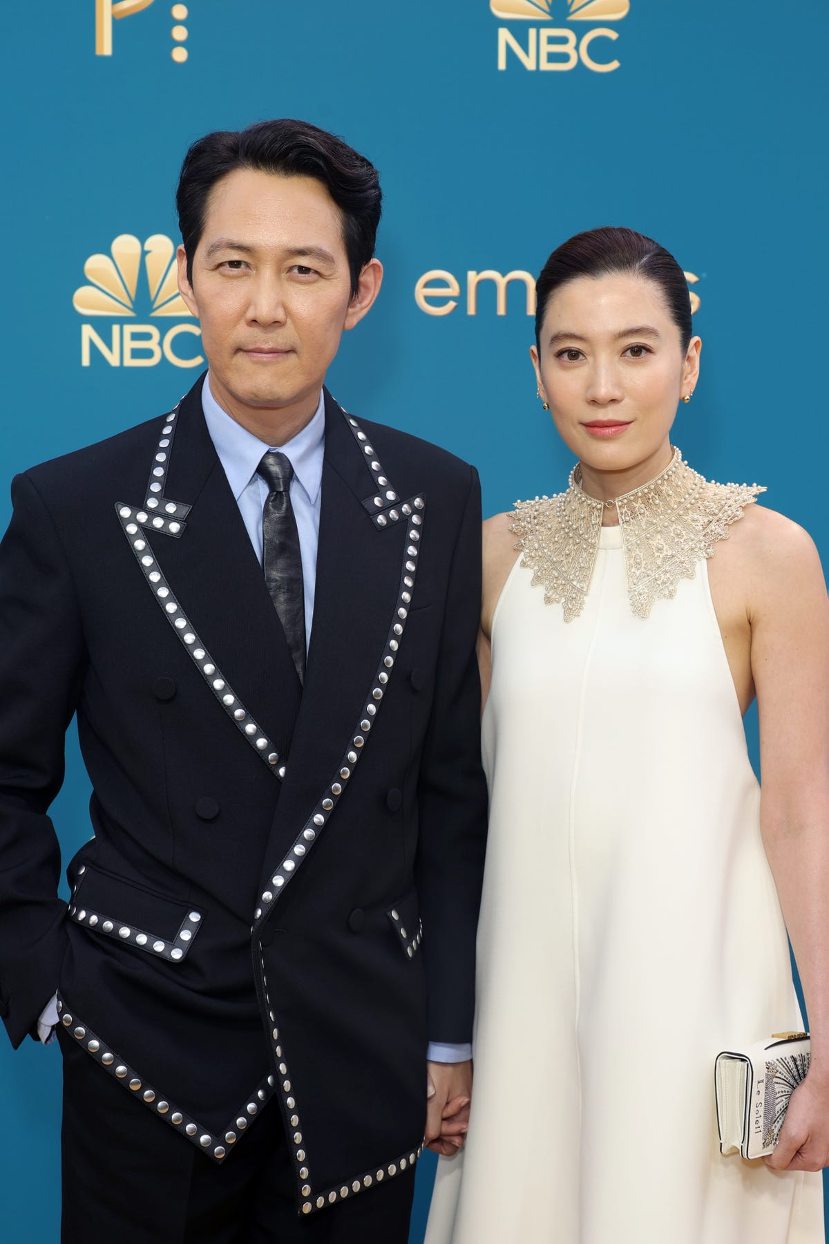 Lee Jung-jae and a guest at the 74th Emmy Awards.
