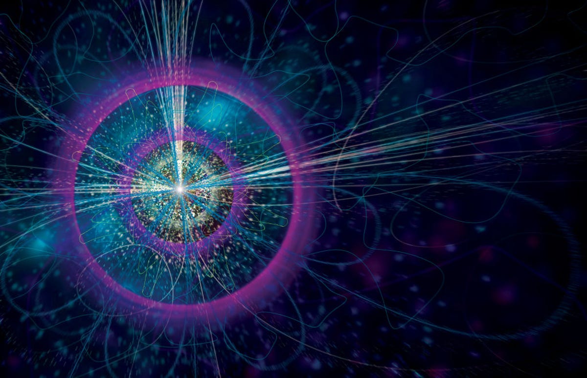 An artist's rendering of a Higgs boson particle.
