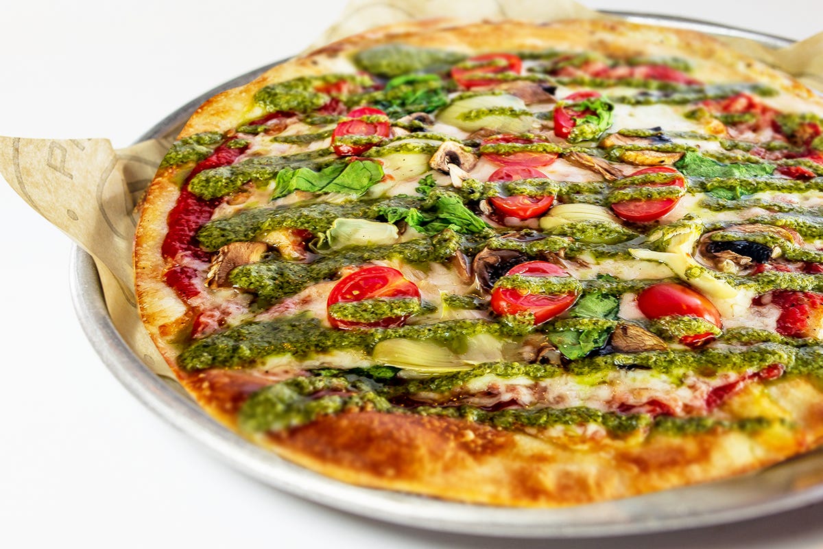 Pieology pesto veggie pizza