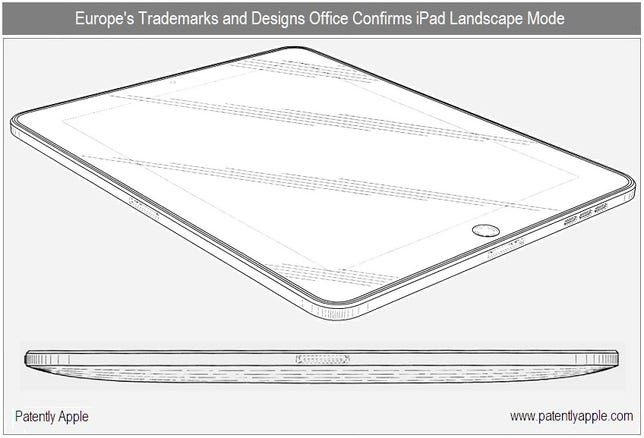 A trademark application shows an iPad with a landscape-orientation docking option. Is a new design on the horizon?