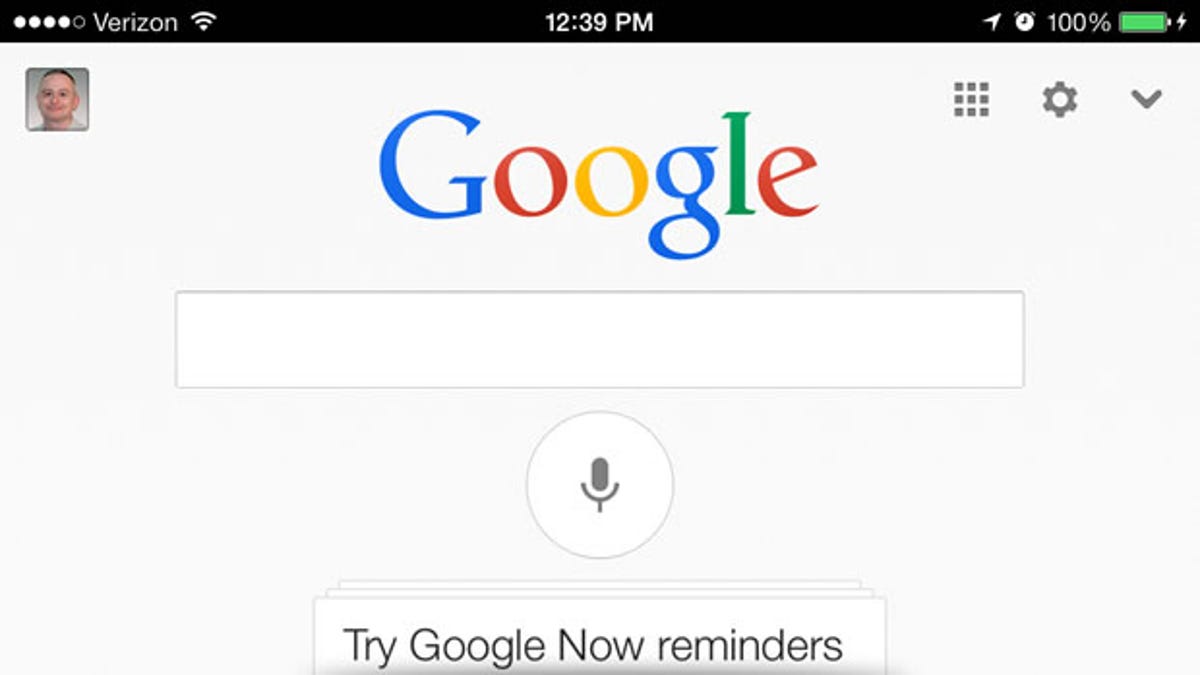Google&apos;s updated search app for iOS.