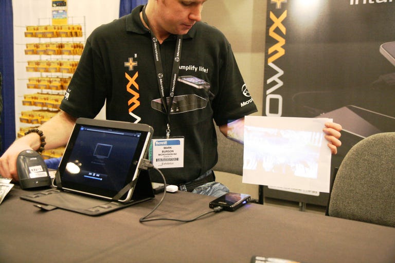 Microvision Showwx+ is a pico projector for the iPad and iPhone.