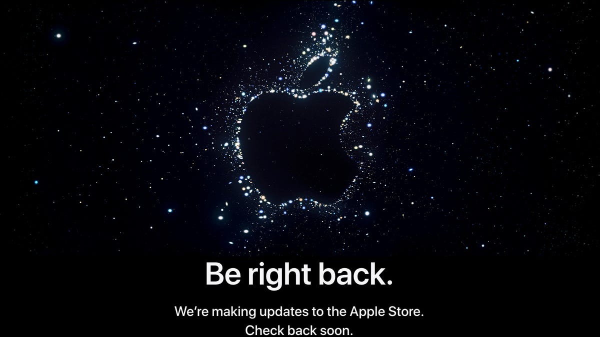 An Apple logo picked out by bright stars against the backdrop of space.
