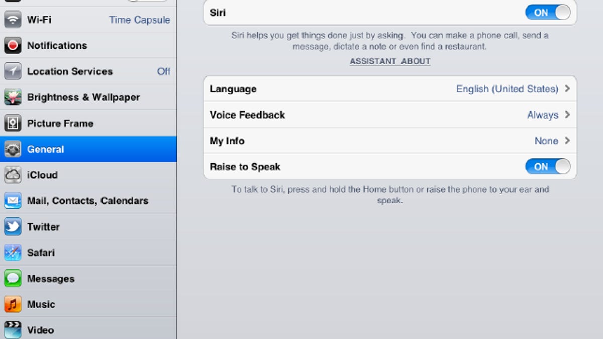Siri on the iPad