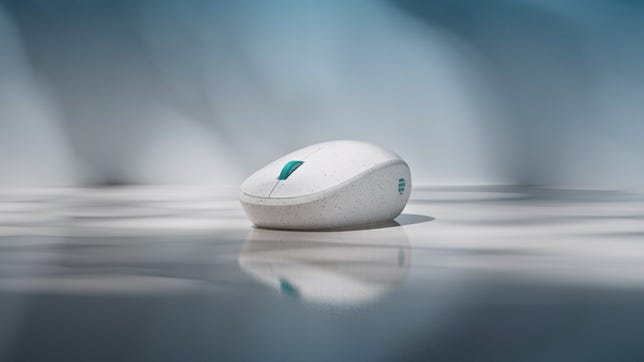 Microsoft mouse made of ocean-bound plastics