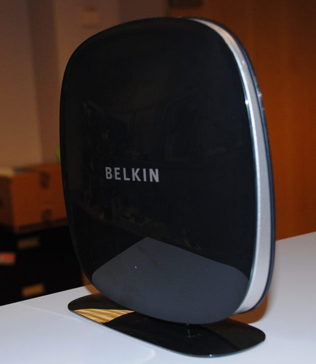 Belkin's N750 DB router is supersleek. However, it topples rather easily due to the flimsy base.