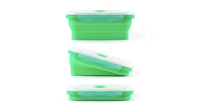 Collapsible silicone food storage containers