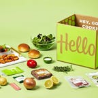 hello fresh meal kit laid out