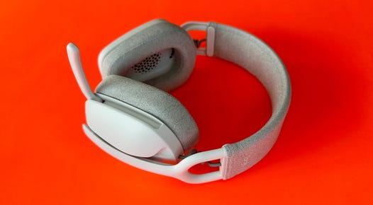 The Logitech Zone Vibe 100 are lightweight wireless headphones with a boom mic