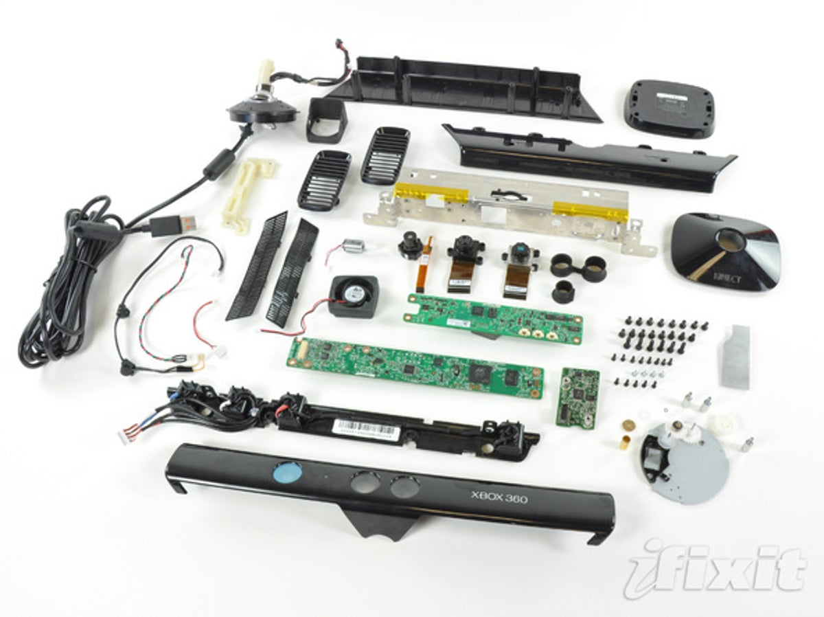 Microsoft's Kinect in pieces, thanks to iFixit.