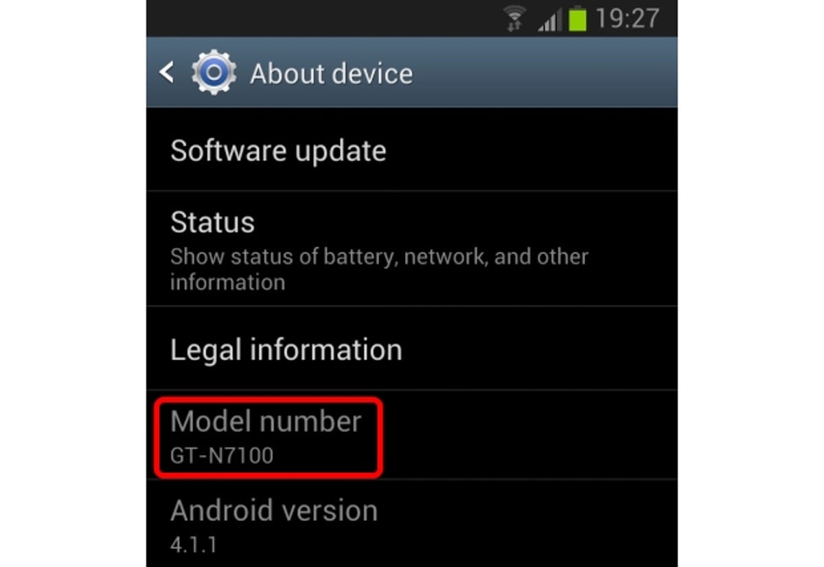 Samsung Galaxy Note 2 model number