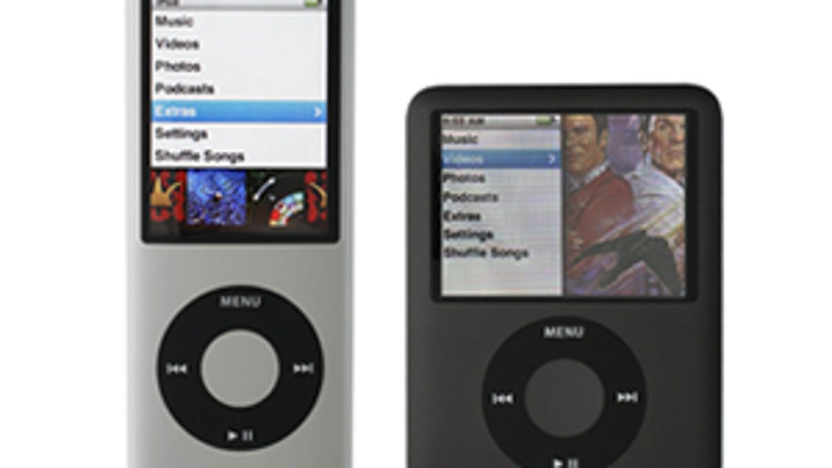 Photo of 3g iPod Nano next to 4G iPod Nano.