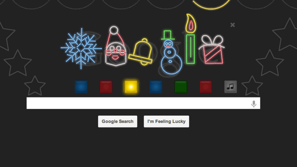 Google&apos;s doodle for the 2011 holidays.