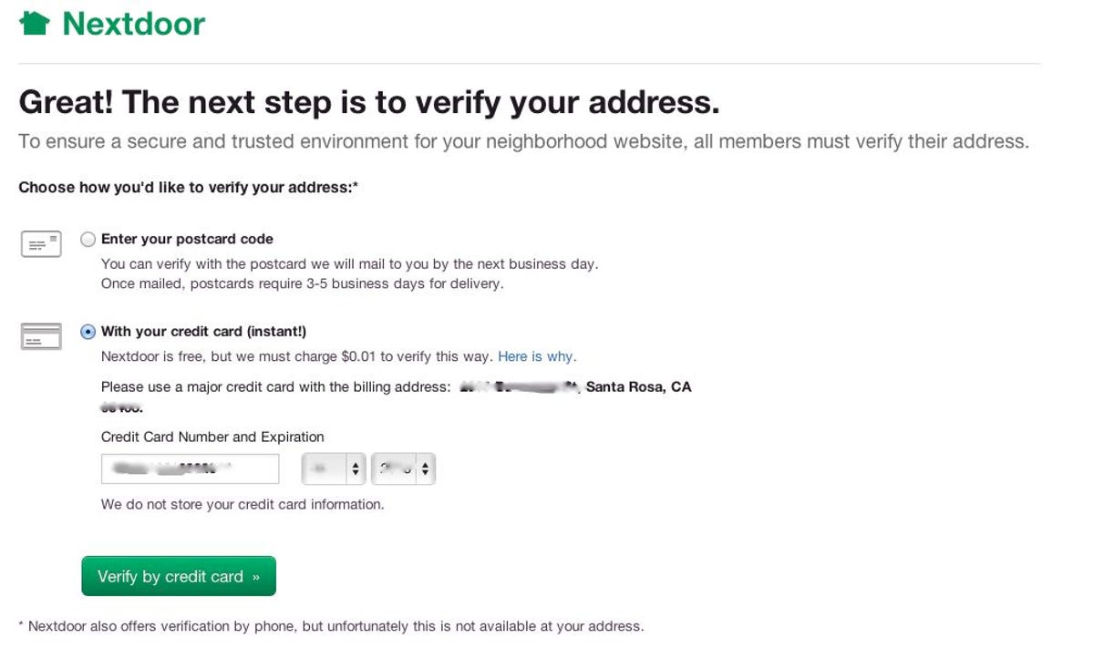 Nextdoor verification process