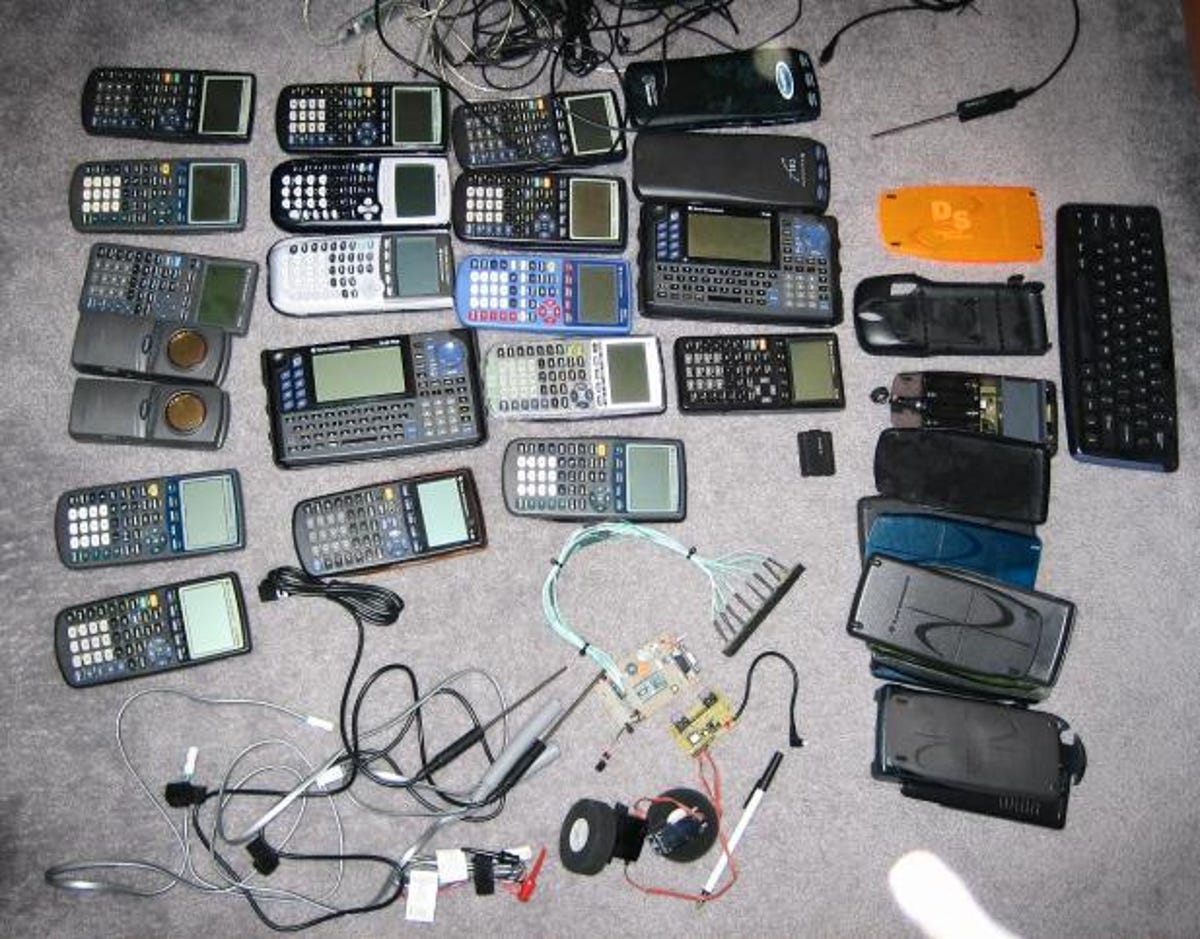 Dan Englender's collection of calculators and other electronics shows what it takes to be a serious calculator hacker.