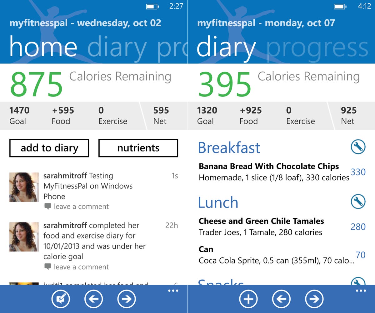 MyFitnessPal (Windows Phone) review: Powerful features, but saddled with a  bland design - CNET