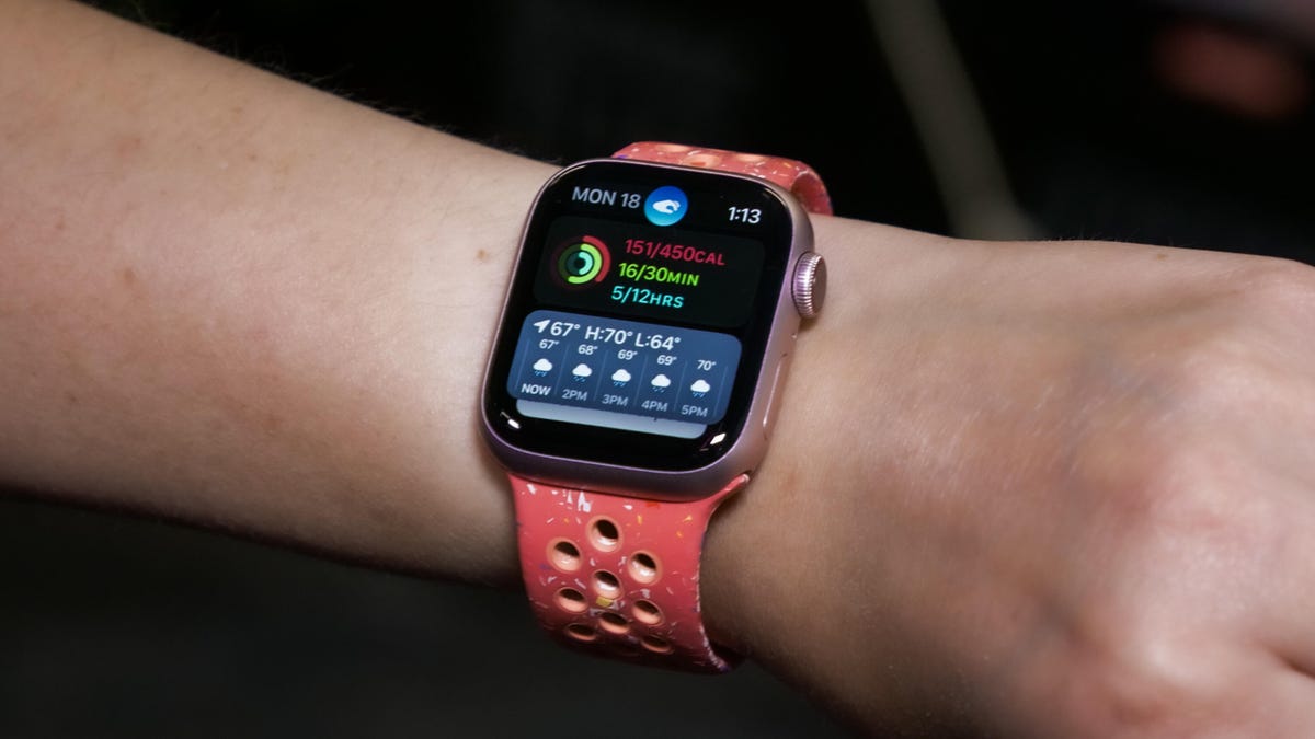 An Apple Watch on someone's wrist.