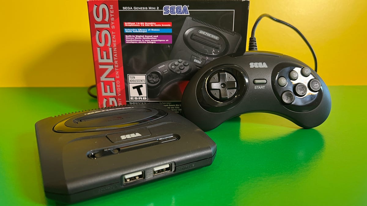 Sega Genesis Mini 2 console with its box