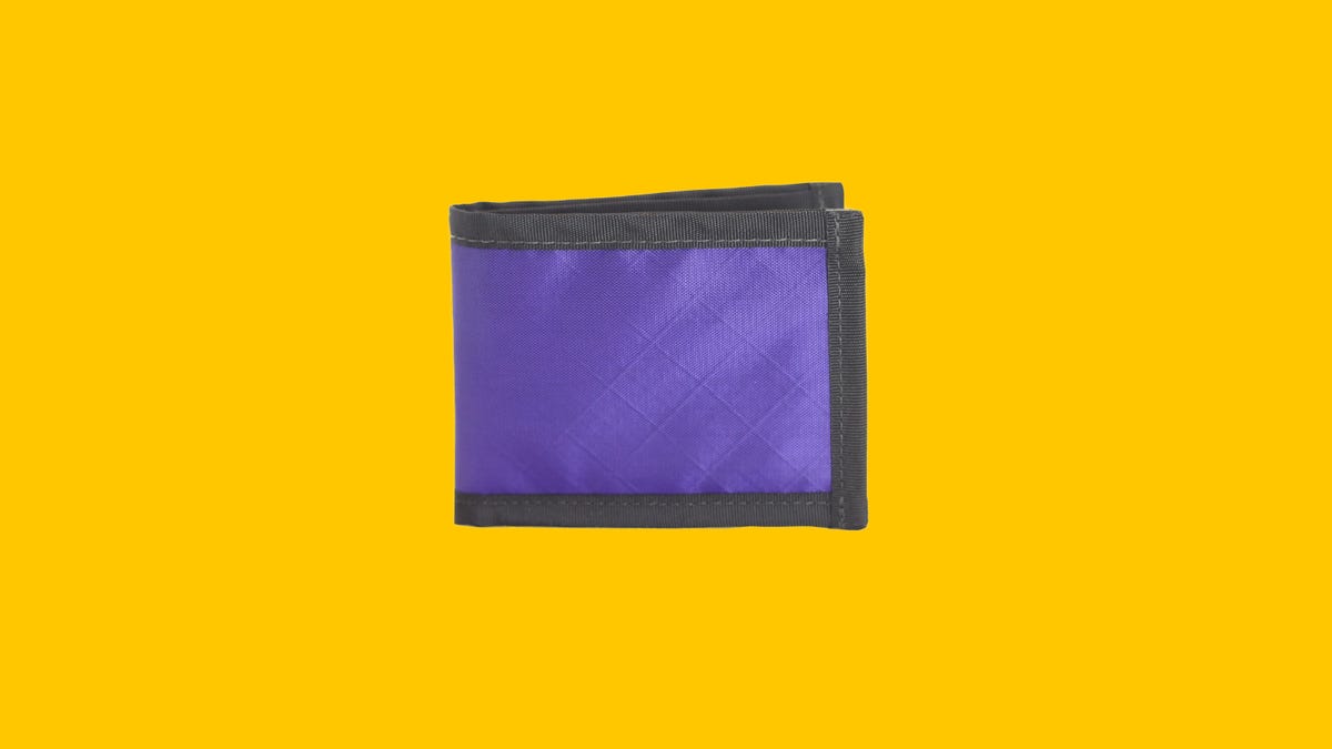 Close up of a purple wallet
