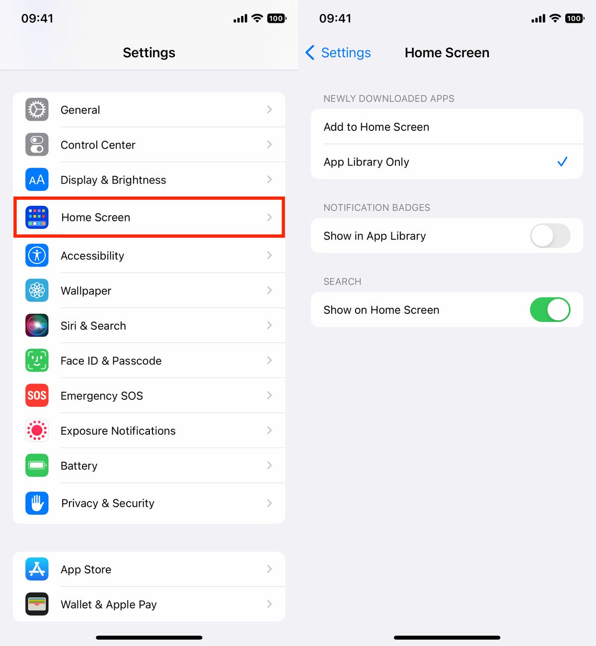 App Library setting on iOS