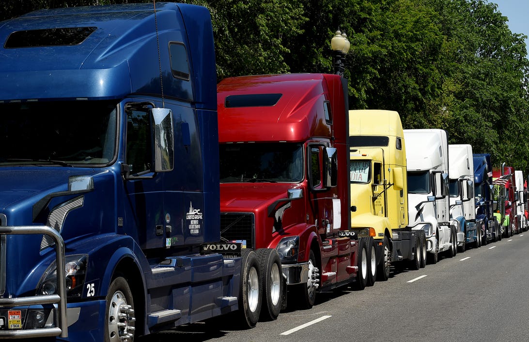 Convoy of trucks