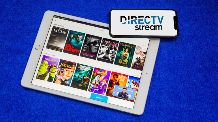 direct tv stream logo with ipad