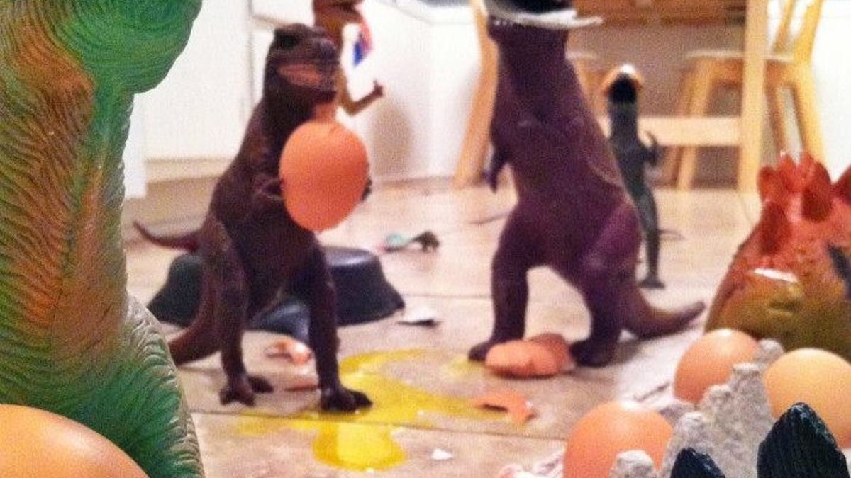 Dinosaurs get into eggs