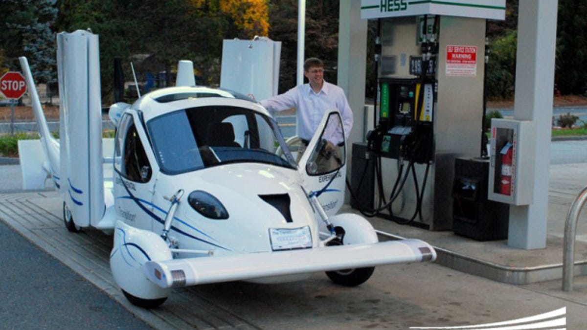 Terrafugia's Transition can drive on roads and fly on unleaded gasoline.