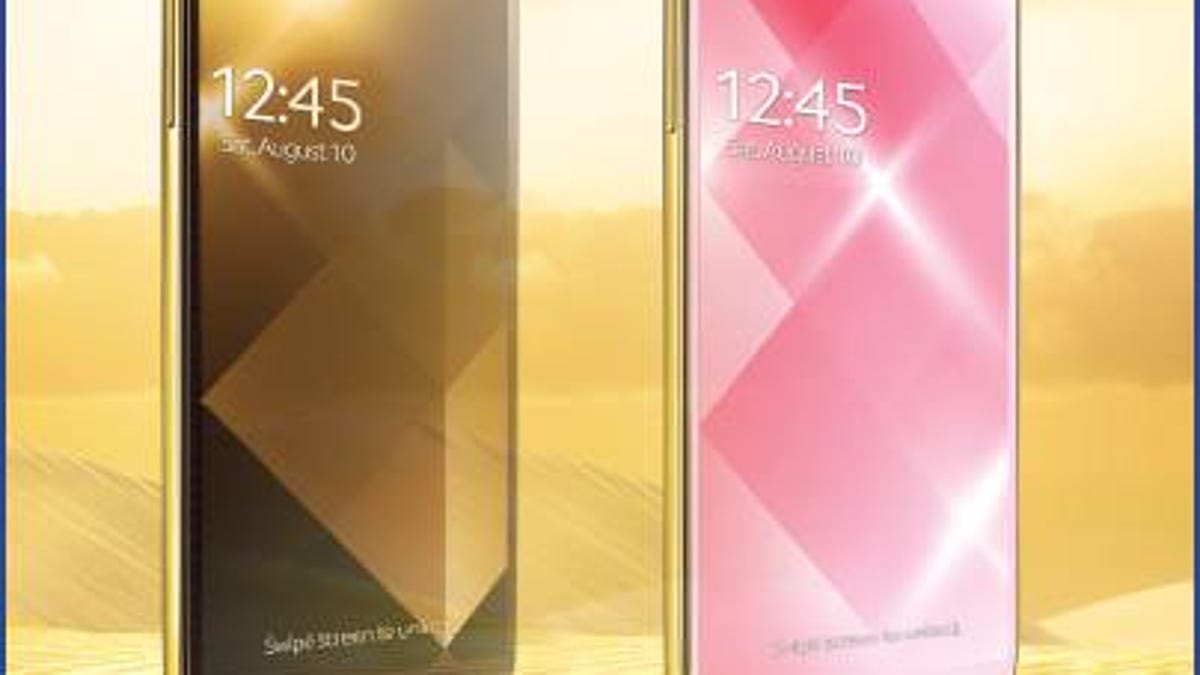 The Samsung Gold Brown and Gold Pink Galaxy S4.