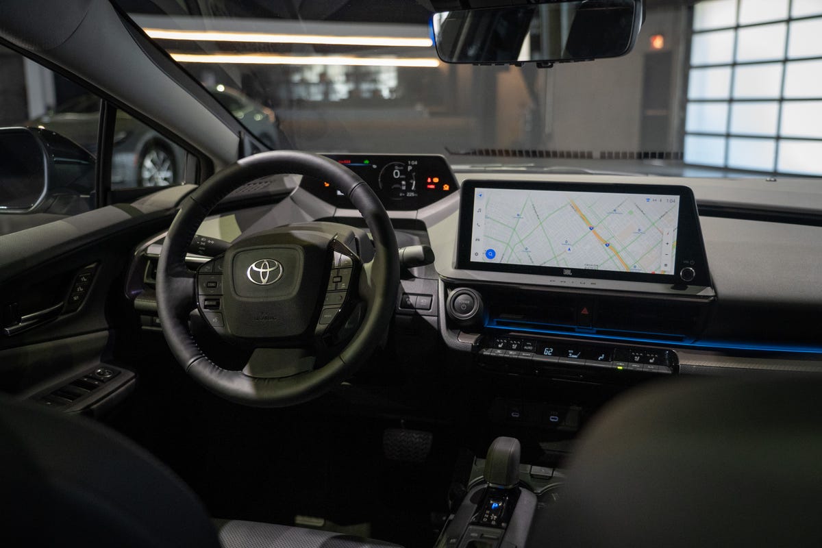 2023 Toyota Prius' large navigation screen, digital guage cluster