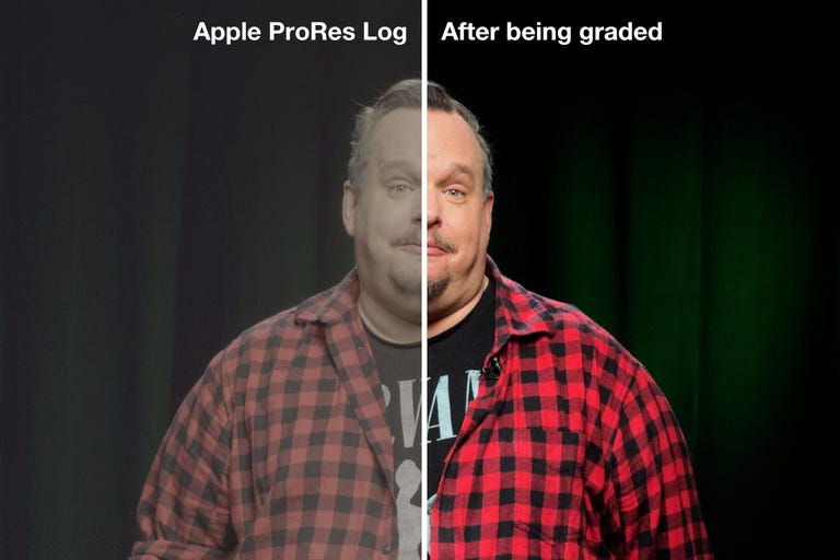 A side-by-side comparison of Apple ProRes Log