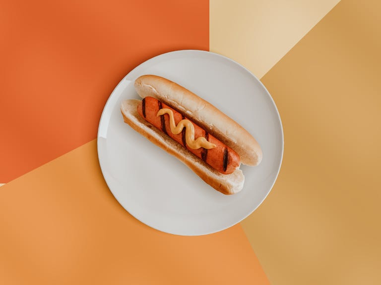 A hotdog on a plate