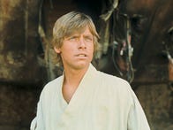 <p>Luke Skywalker (Mark Hamill) scans the horizon of his home planet of Tatooine.</p>