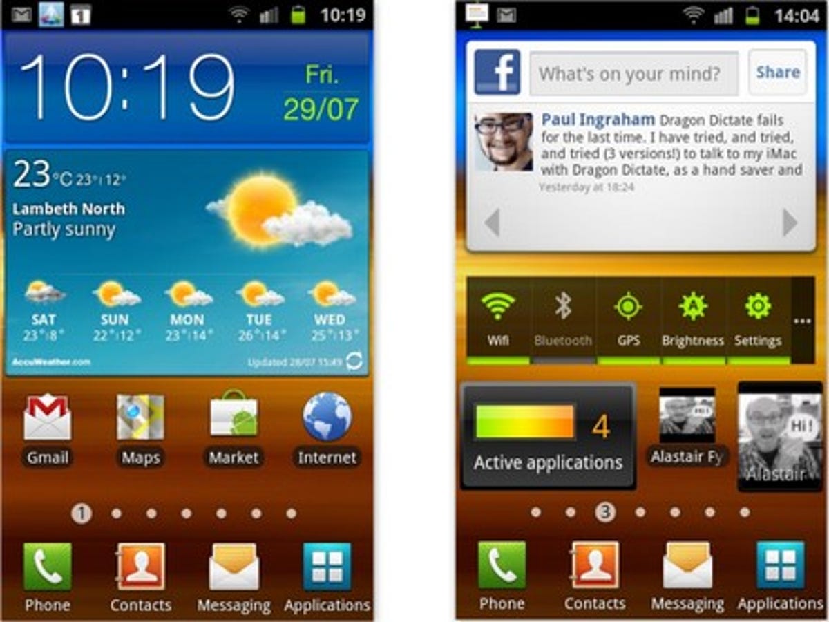 Samsung Galaxy S2 widgets