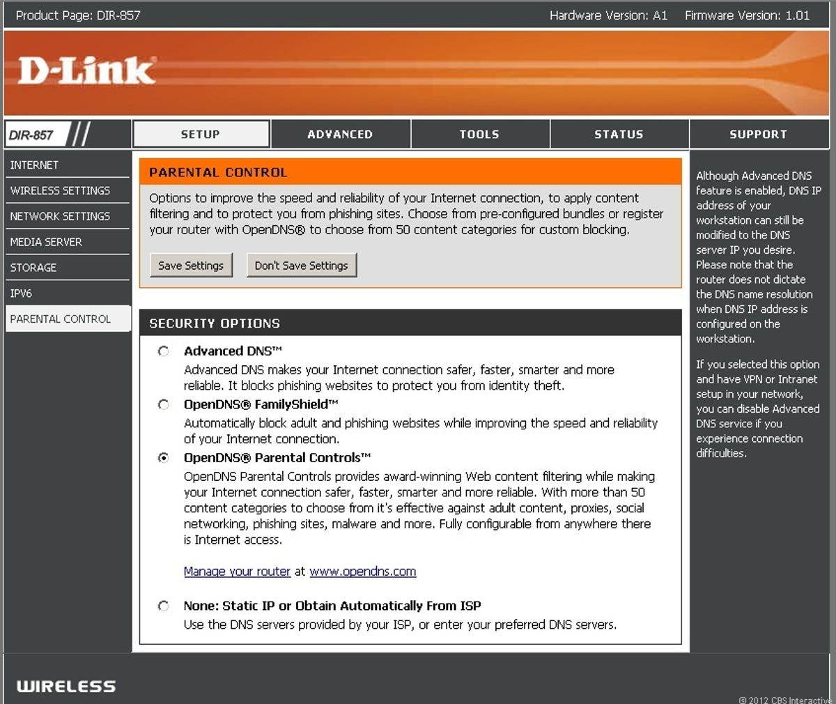 The DIR-857's Web interface is similar to that of other D-Link routers: organized, responsive, and easy to use.