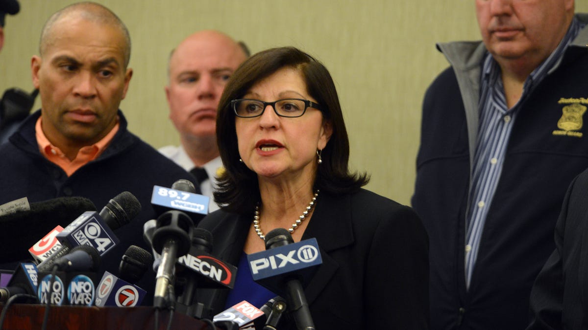 U.S. Attorney Carmen Ortiz, shown here last month, wins request to redact court documents related to Aaron Swartz.
